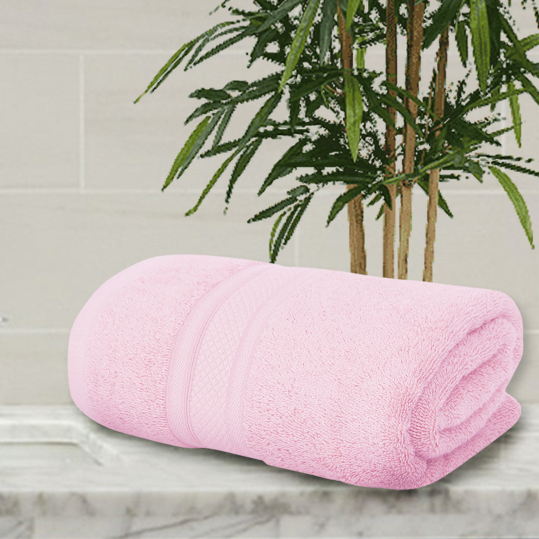 Pink Coloured Bath Towel | Made of Bamboo | Ultra Soft | Super Absorbent