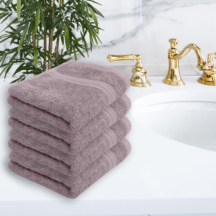 Face Towels | Made of Bamboo | Ultra Soft & Absorbent | Opera mauve | Set of 4