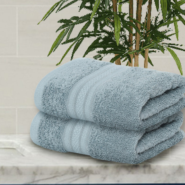 Cadet Blue Hand Towels | Made of Bamboo | Soft & Absorbent | Pack of 2