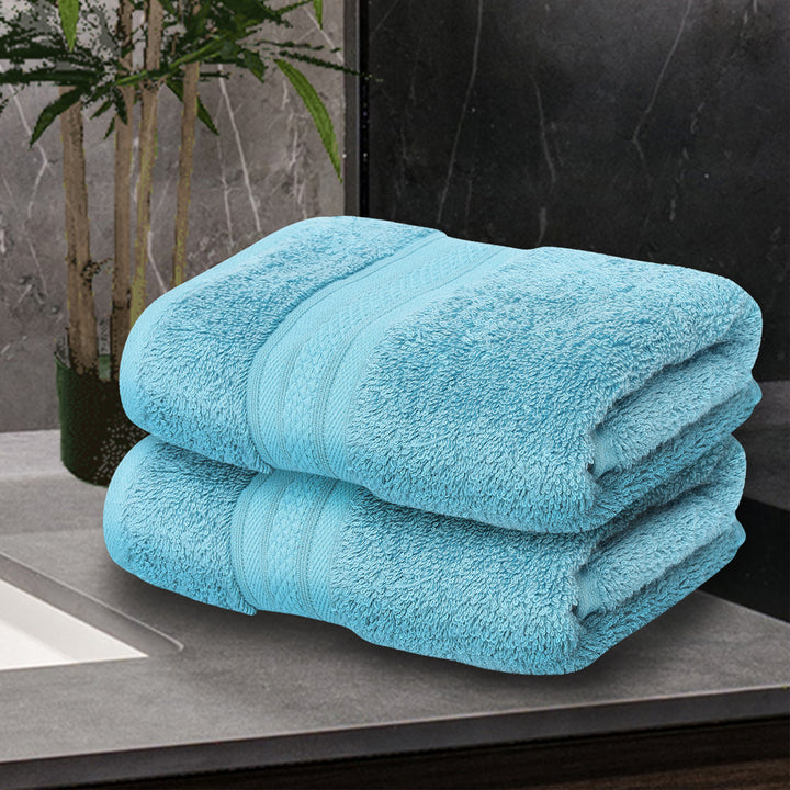 Blue Green Coloured Hand Towels | Pack of 2 | Bamboo Made | Soft & Absorbent 