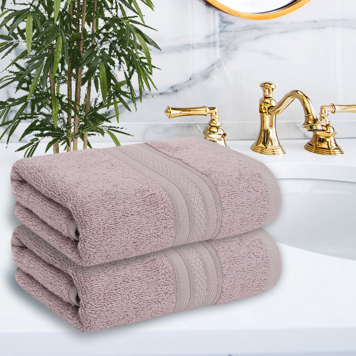 Hand Towels | Made of Bamboo | Soft And Absorbent | Opera Mauve | Pack of 2