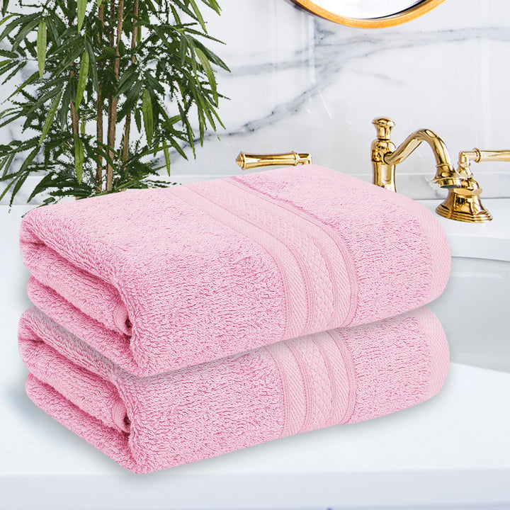 Bamboo Hand Towels | Soft And Super Absorbent | Bright Pink | Pack of 2