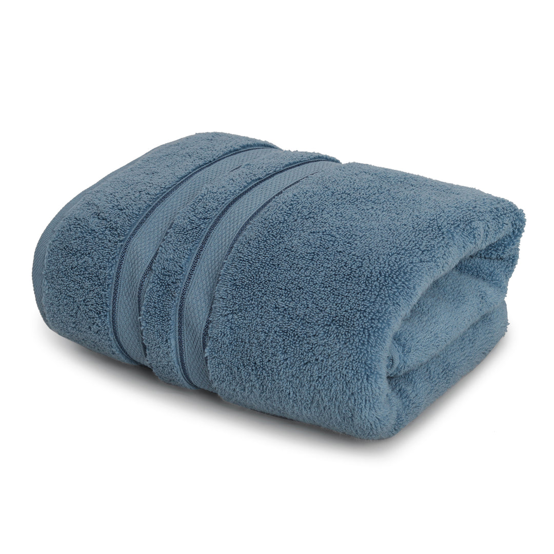 Steel Blue Bath Towel | Anti Bacterial Cotton | Ultra Soft And Super Absorbent