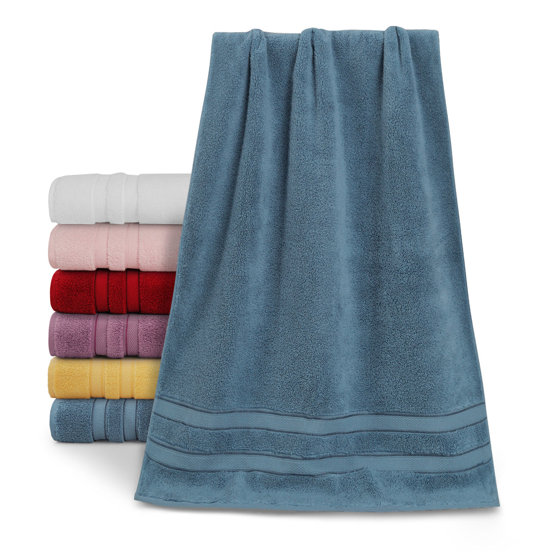 Steel Blue Bath Towel | Anti Bacterial Cotton | Ultra Soft And Super Absorbent