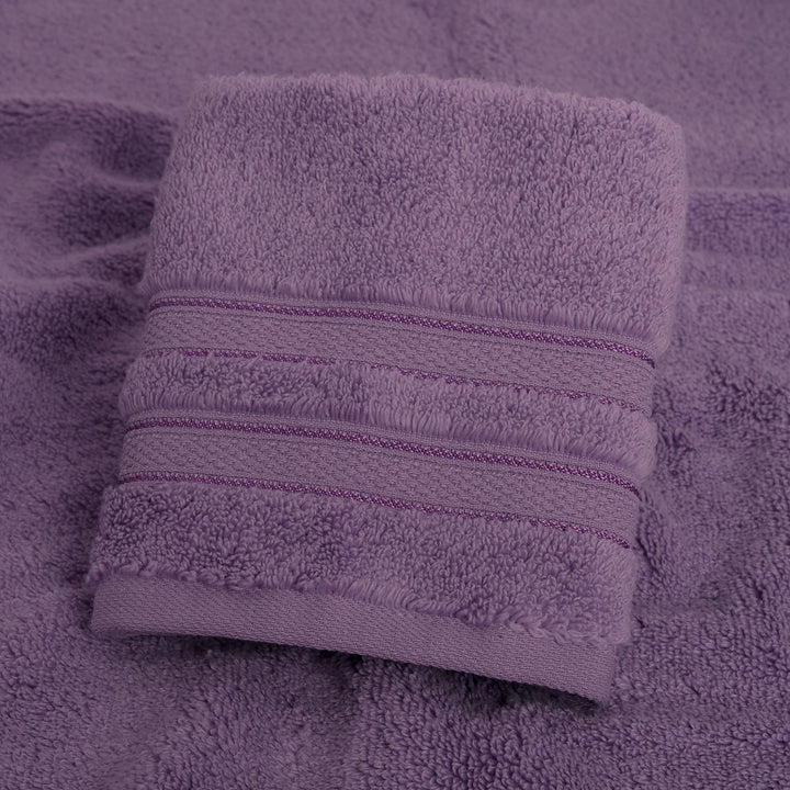 Grape Purple Coloured Face Towels | Soft And Absorbent Cotton | Pack of 4