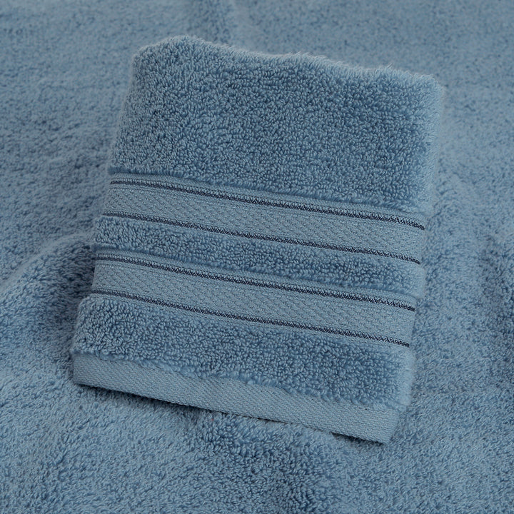 Steel Blue Face Towels | Anti Bacterial Cotton | Gentle on Facial Skin | Pack of 4