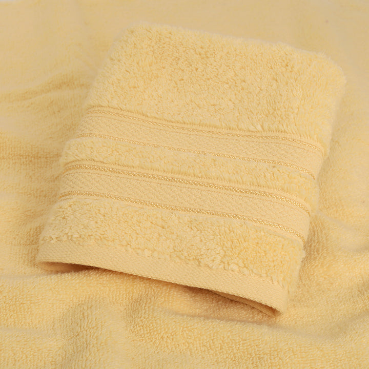 Yellow Face Towels | Super Absorbent Cotton | Gentle On Skin | Pack of 4