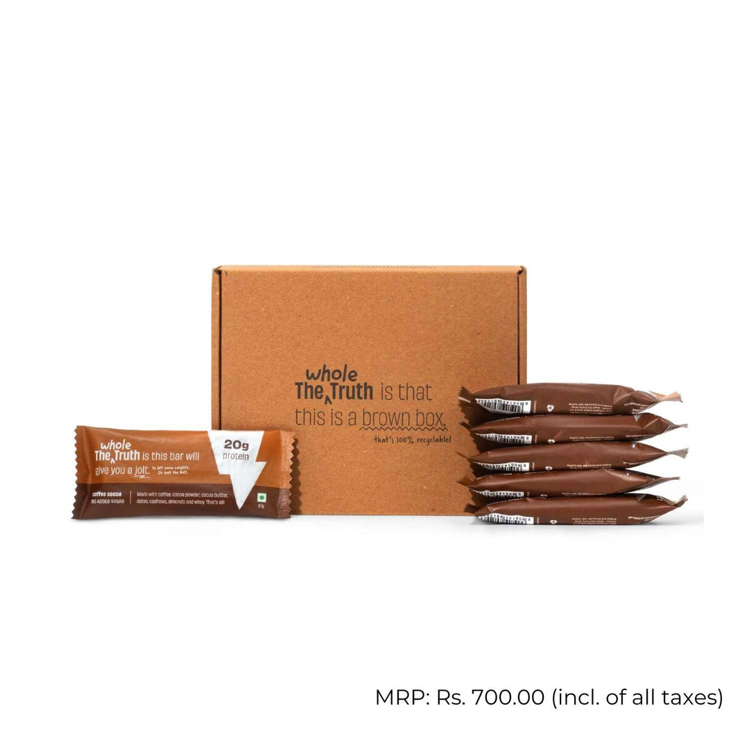 Coffee Cocoa High 20g Protein Bar | No Preservatives-No Soy Snack Bar | Pack of 5