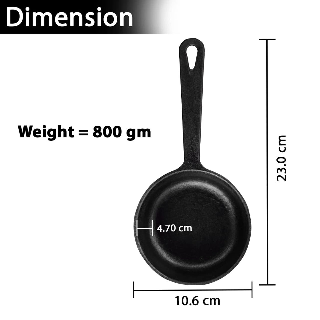 Tempering / Tadka Pan | Cast Iron | Chemical Free | Ready to Use | Round Shaped