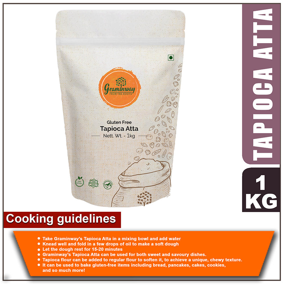 Sun-Dried Tapioca Flour | Fibrous Nutritious & Healthful | Freshly Grounded | 1 KG