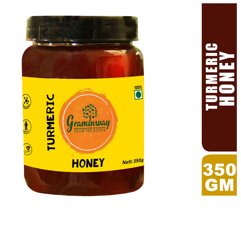 Turmeric Honey | Natural Honey Mixed With Hand Ground Turmeric | 350 GM