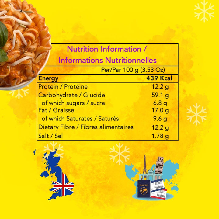 Tomaato Riot Instant Pasta | Freeze Dried-Ready To Eat Food | Travel Friendly | 225 GM