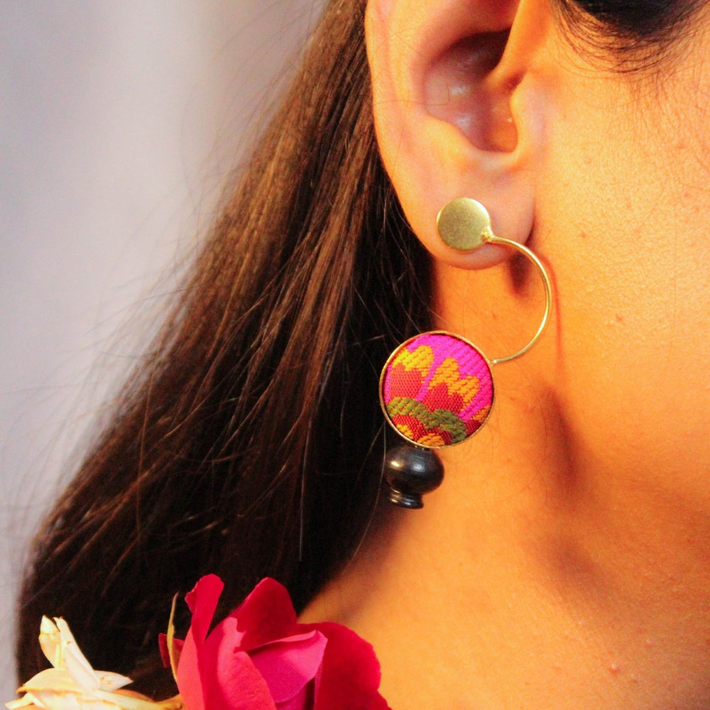 Unique Design Earring | 22 Kt Gold Plated | Hand-Crafted | Conceptual Jewellery