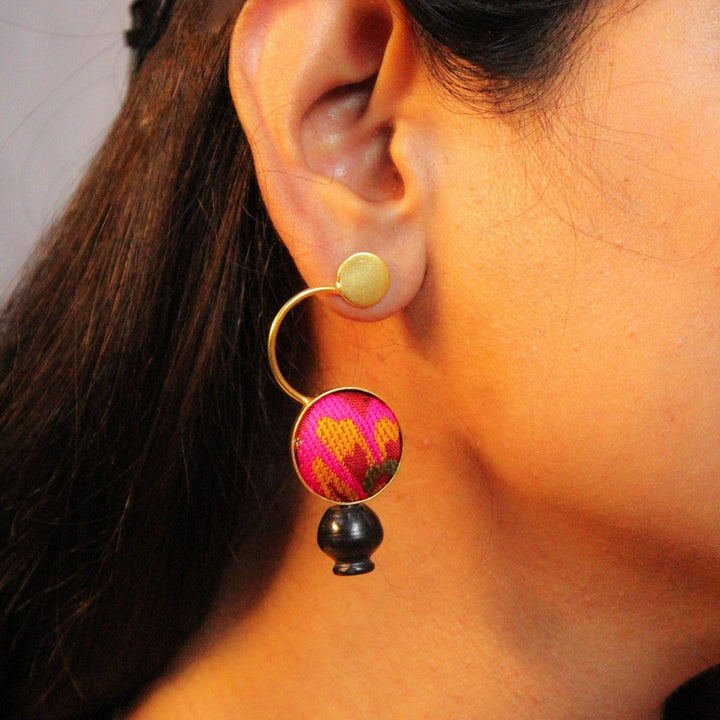 Unique Design Earring | 22 Kt Gold Plated | Hand-Crafted | Conceptual Jewellery