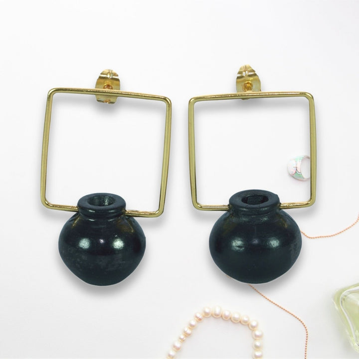 Unique Hand-Crafted Earring | Hand Made | Conceptual Jewellery | Gold Plated