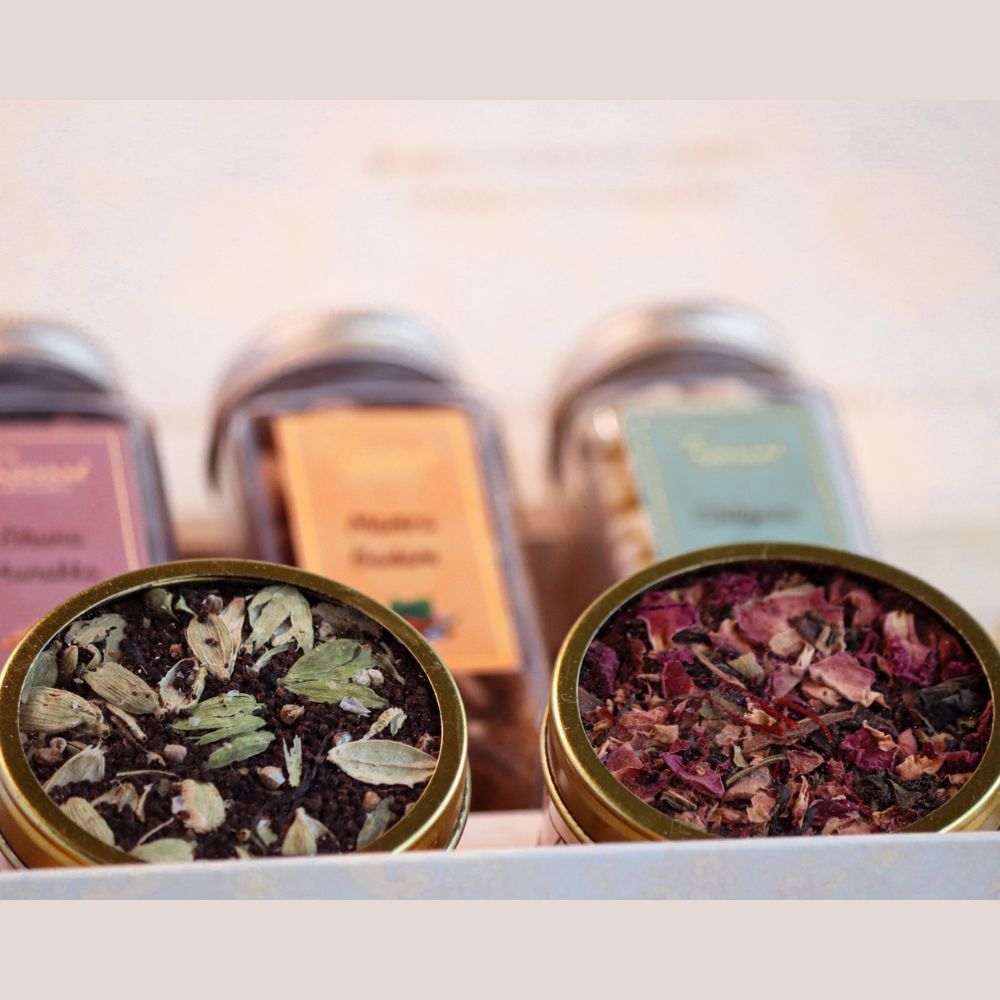 Luxury Gift Set | Assorted Dry Fruits, Tea, Chocolate & Decorative Diya Holder