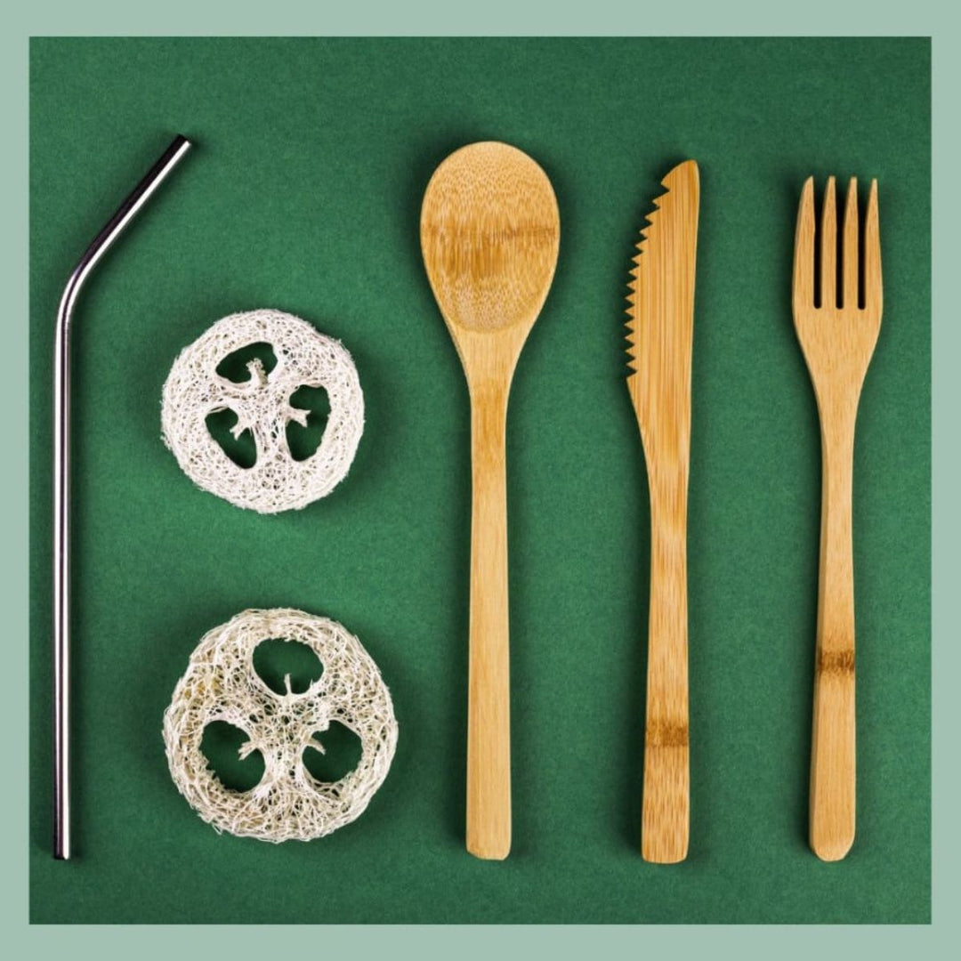 Bamboo Cutlery Combo Set | Travel FriendlEcoF | Sustainableriendlyy | -