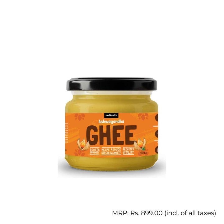 Ashwagandha Ghee | Bilona Process | No Trans Fat | Pure | Organic | Glass Jar of 300 ML