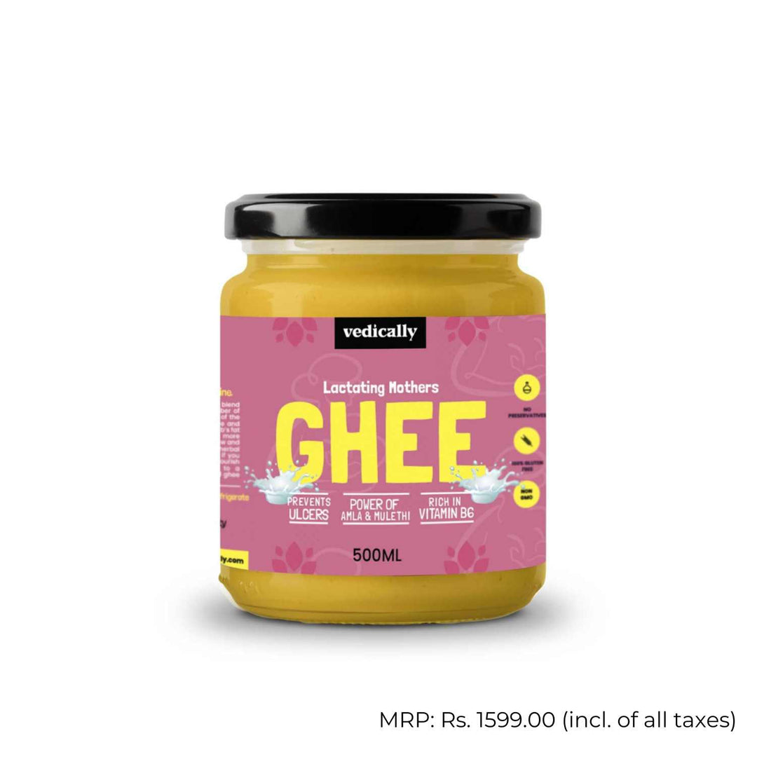 Lactating Mother's Ghee | Bilona Churn | No Trans Fat | Pure | Organic | Glass Jar of 500 ML