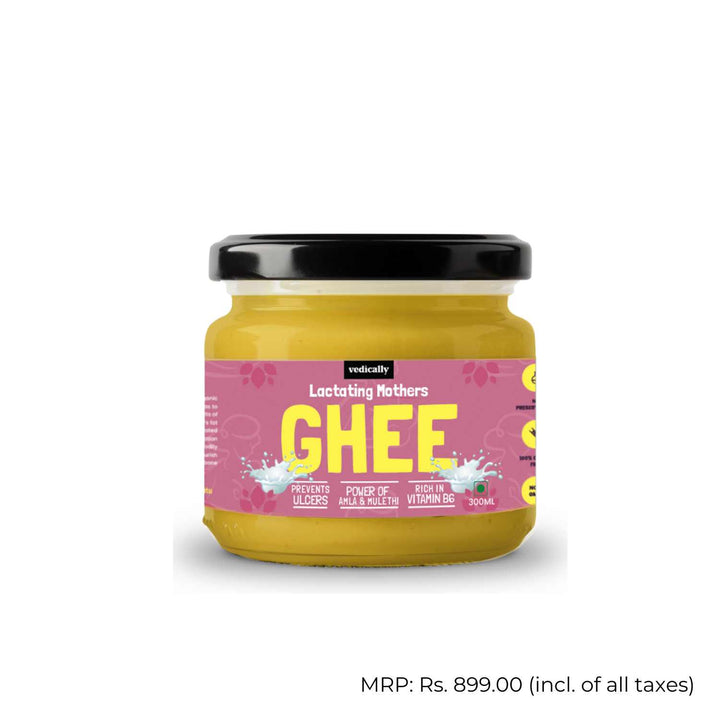 Lactating Mother's Ghee | Bilona Churning | No Trans Fat | Organic | Glass Jar of 300 ML