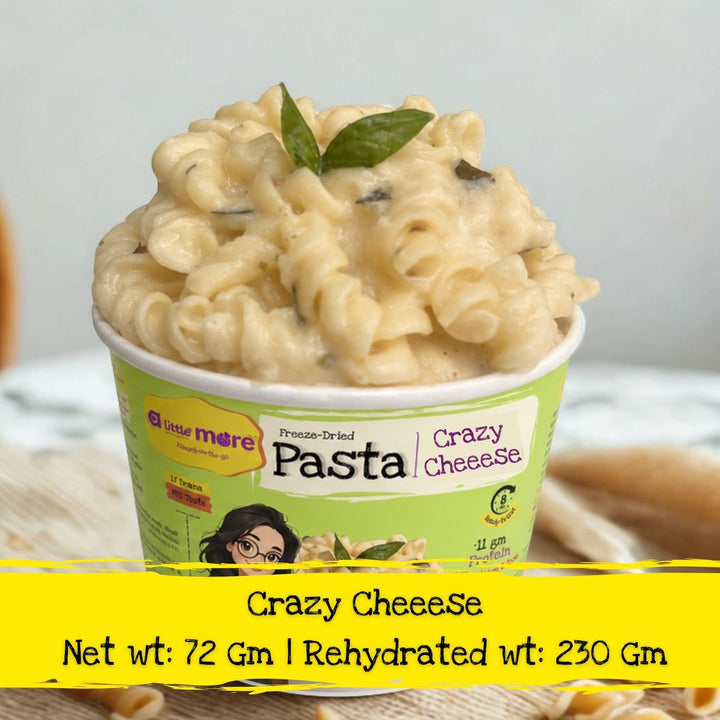 Crazy Cheese Instant Pasta | Freeze Dried-Ready To Eat Food | Travel Friendly | 230 GM
