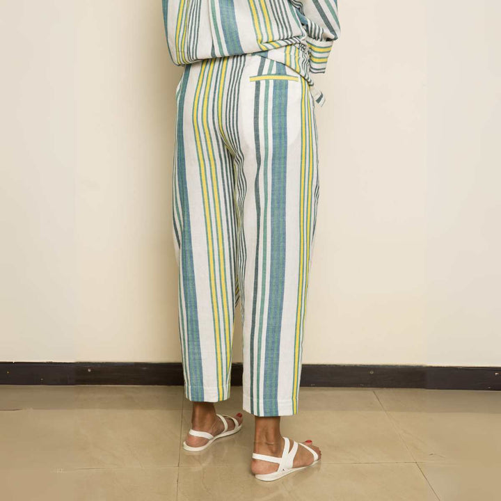 The Artist Striped Co-ord Set | Women | Oversized Shirt W/ Pants | Breathable Cotton