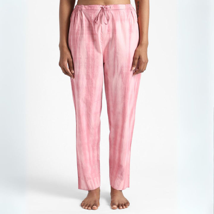 Women's Cotton Tie & Dye Slim Fit Pants | Summer Clothing | Sea Pink