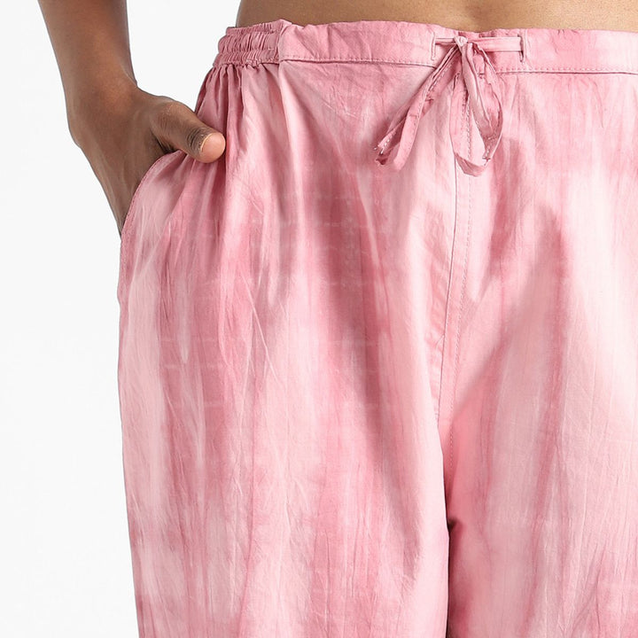 Women's Cotton Tie & Dye Slim Fit Pants | Summer Clothing | Sea Pink