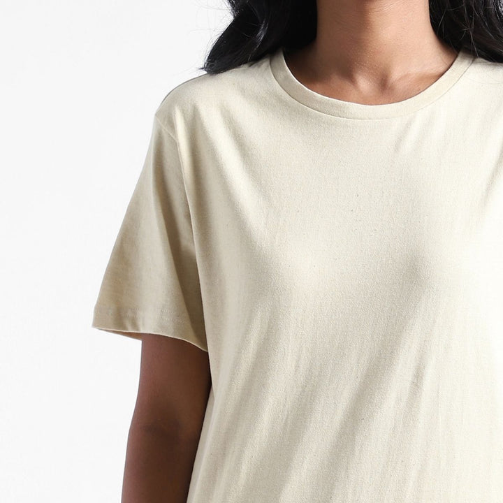Women's Round Neck T-shirt | Cotton | Comfort Fit | Buttermilk Yellow