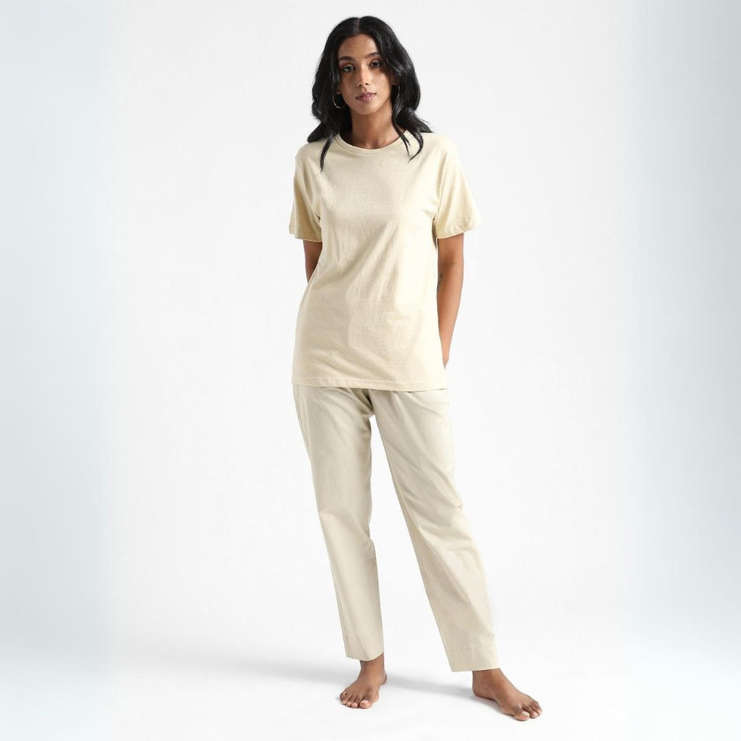 Women's Round Neck T-shirt | Cotton | Comfort Fit | Buttermilk Yellow