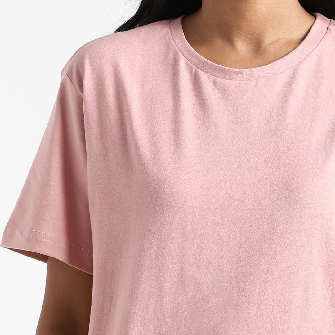 Women's Round Neck T-shirt | Premium Cotton | Comfort Fit | Sea Pink