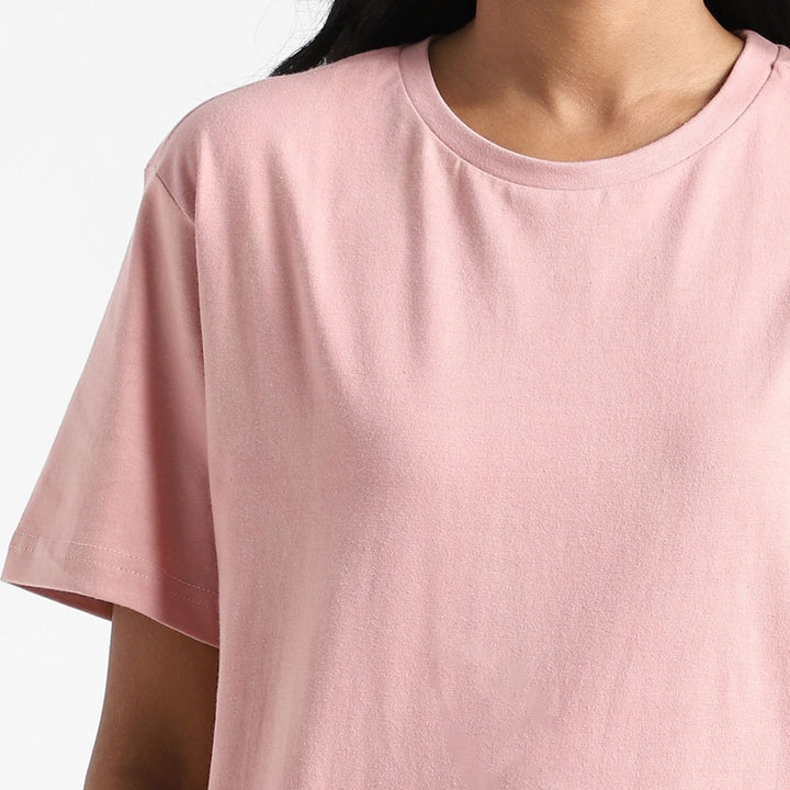Women's Round Neck T-shirt | Premium Cotton | Comfort Fit | Sea Pink