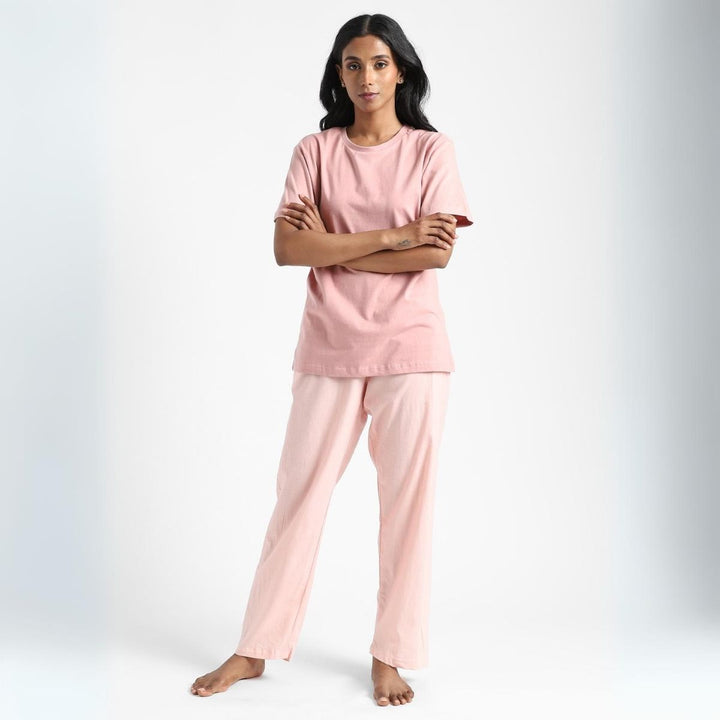 Women's Round Neck T-shirt | Premium Cotton | Comfort Fit | Sea Pink