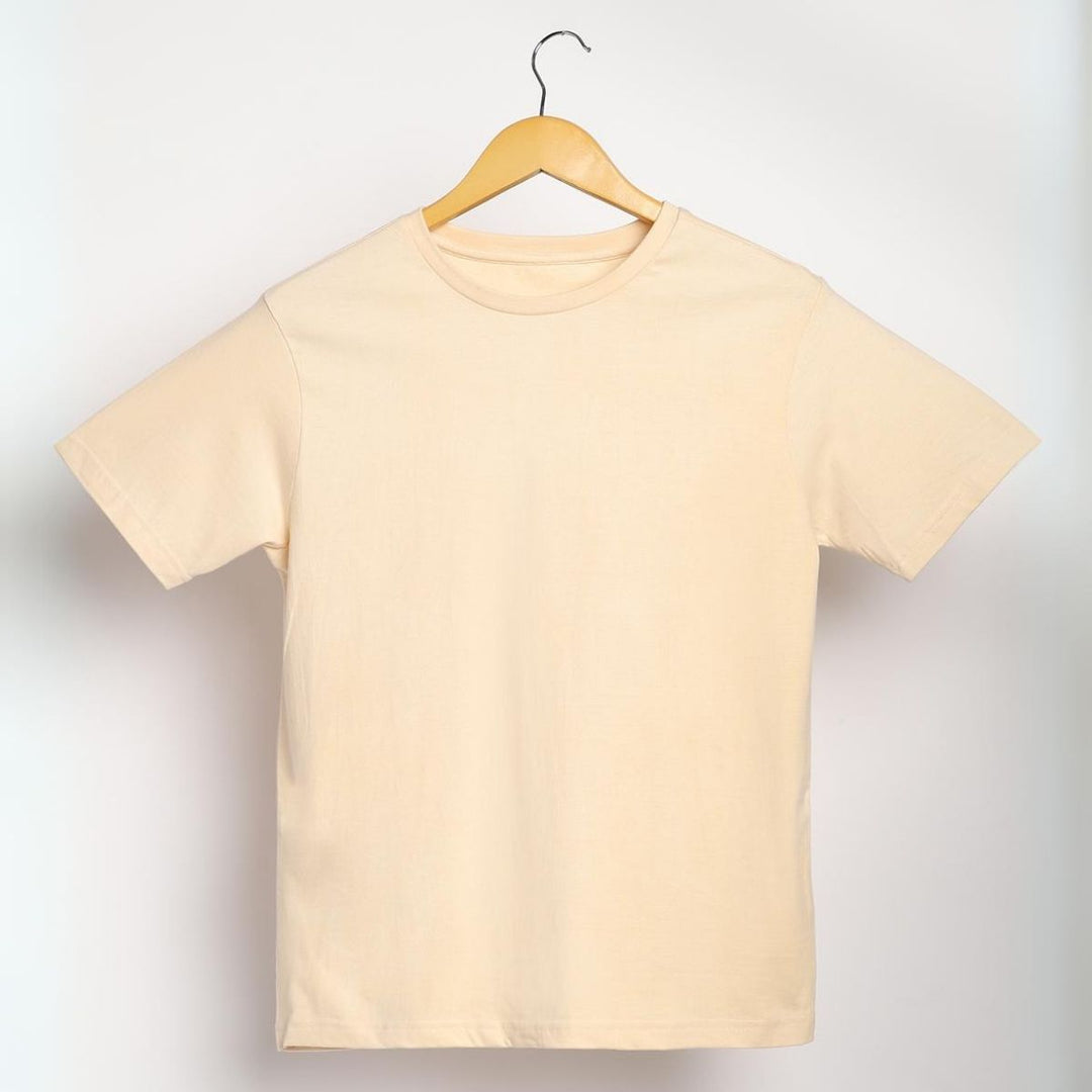 Women's Round Neck T-shirt | Soft Cotton | Comfort Fit | Creamy Corn