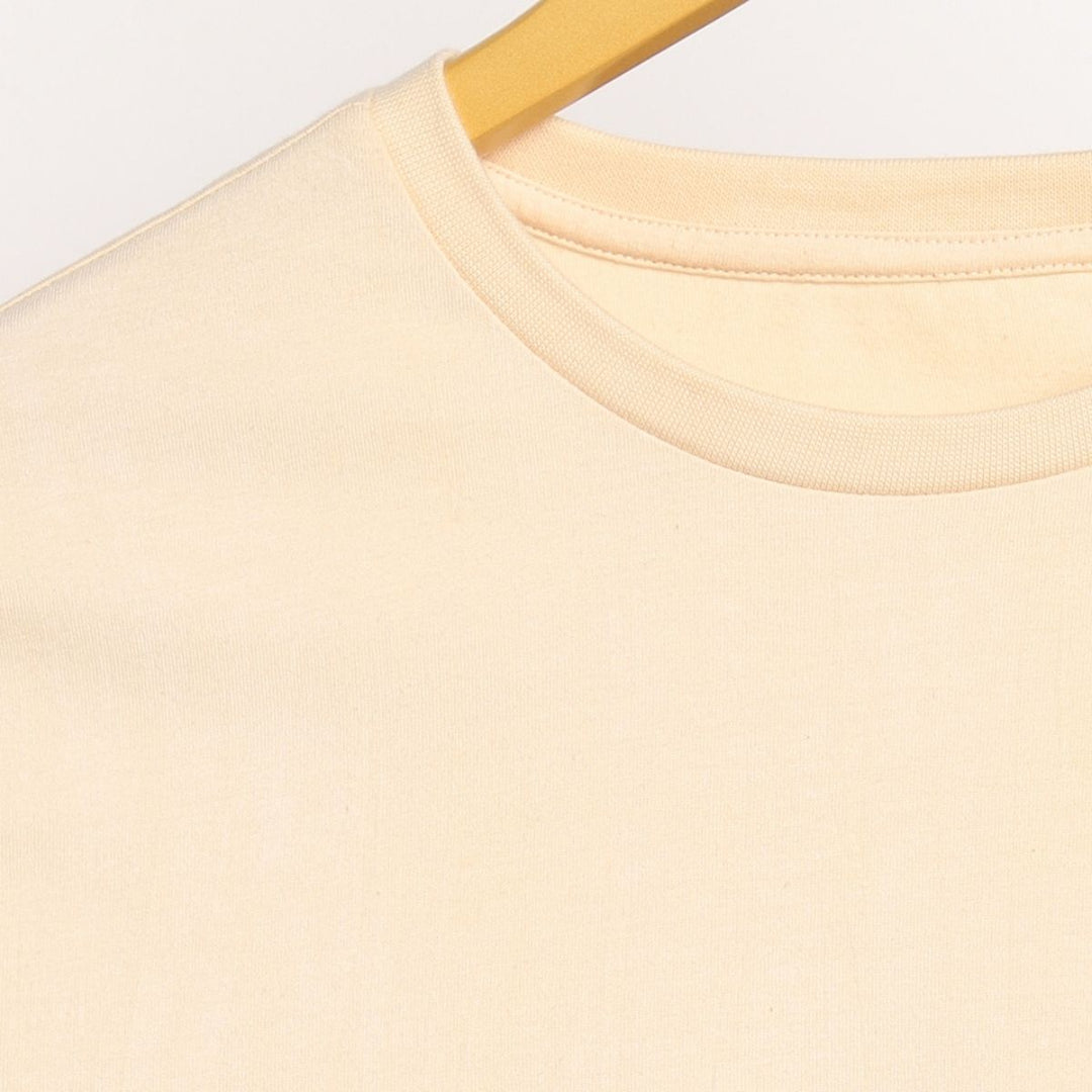Women's Round Neck T-shirt | Soft Cotton | Comfort Fit | Creamy Corn