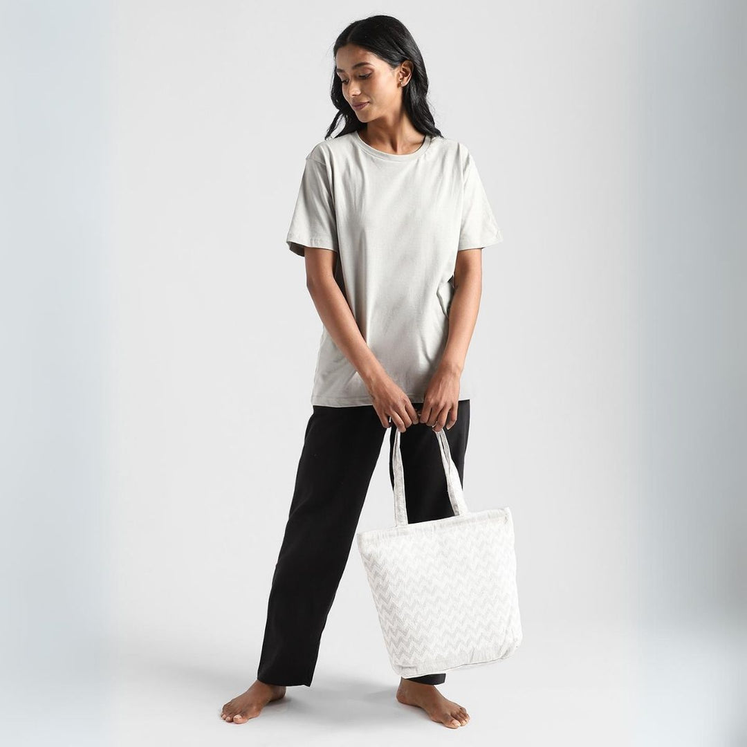 Women's Round Neck T-shirt | Soft Cotton | Comfort Fit | Silver Grey