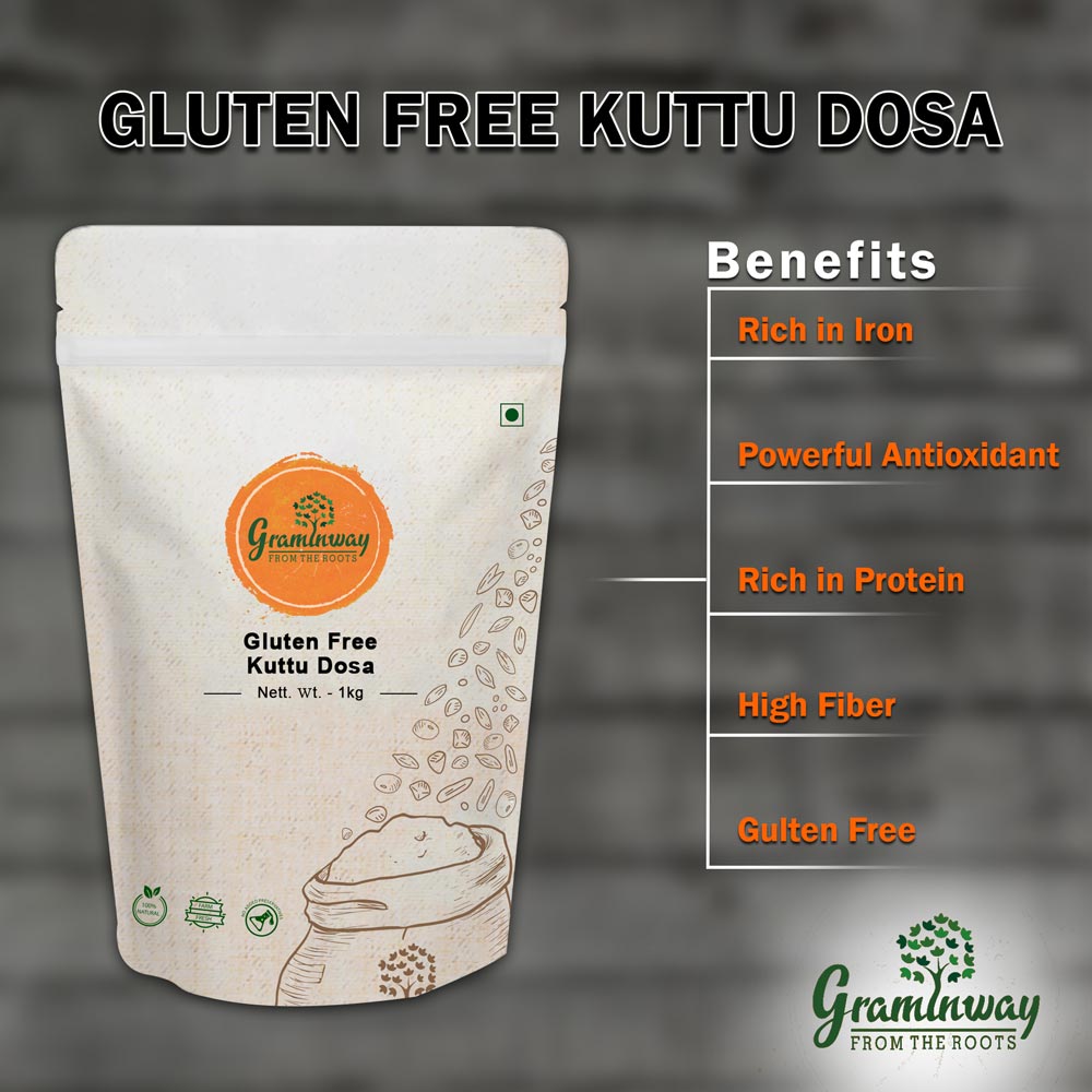 Ready-To-Make Kuttu Dosa Mix | Hand Grounded | Local Sourcing | 1 KG