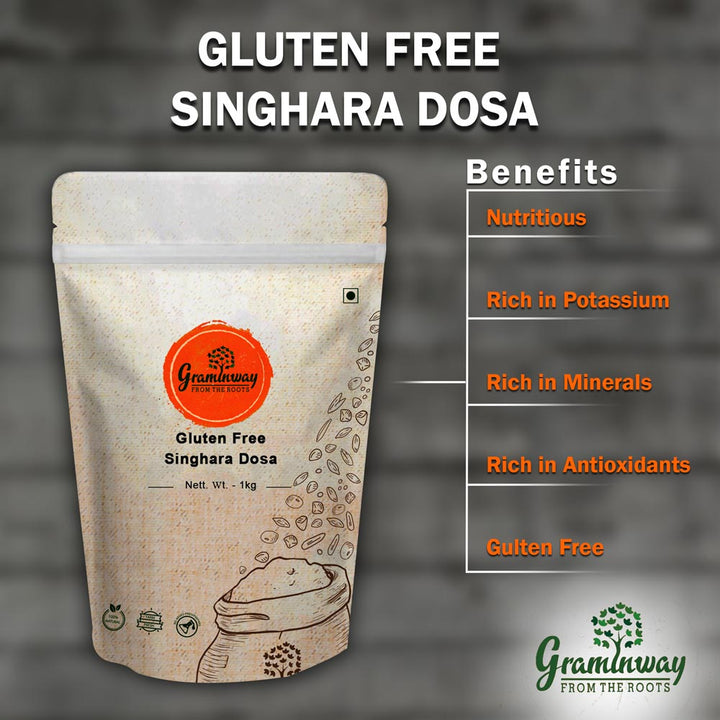 Singhara Dosa Mix | Easy To Cook | Made From Freshwater Chestnut | 1 KG