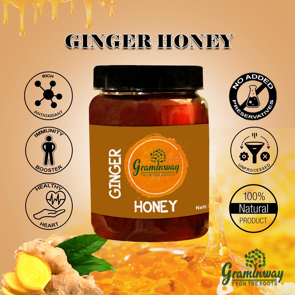 Ginger Honey | Pure, Natural & Unprocessed | Cruelty Free | 350 GM