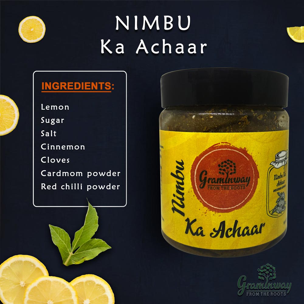 Nimbu Achar | Organic Lemon Pickle | Made In Cold-Pressed Oil | Bottle Of 250 GM