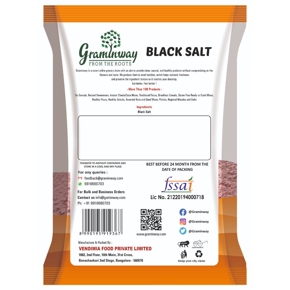 Black Salt | Himalaya Sourced | A Great Condiment for Savoury Food | 500 GM