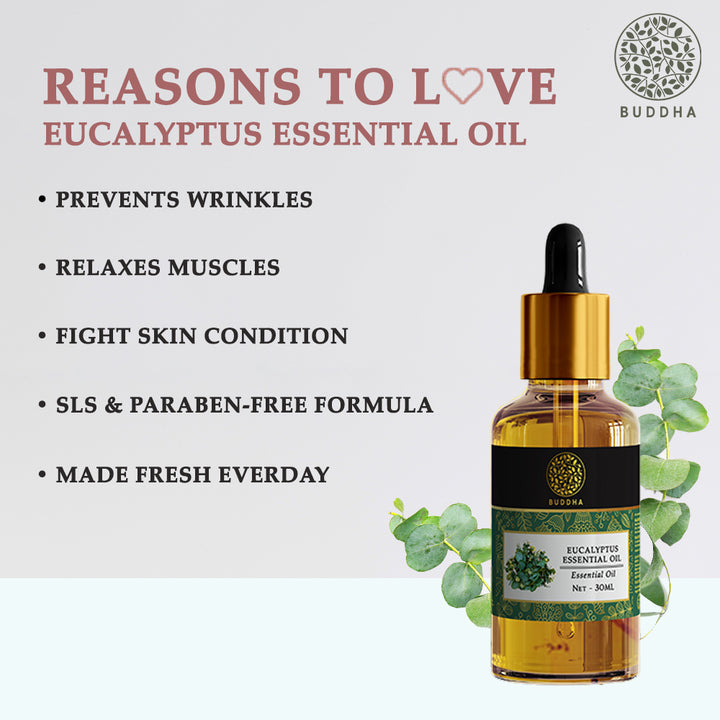 Eucalyptus Pure Essential Oil | Aromatherapy, Relaxation, Skin & Hair Care | Ayurvedic And Natural | 30 ML