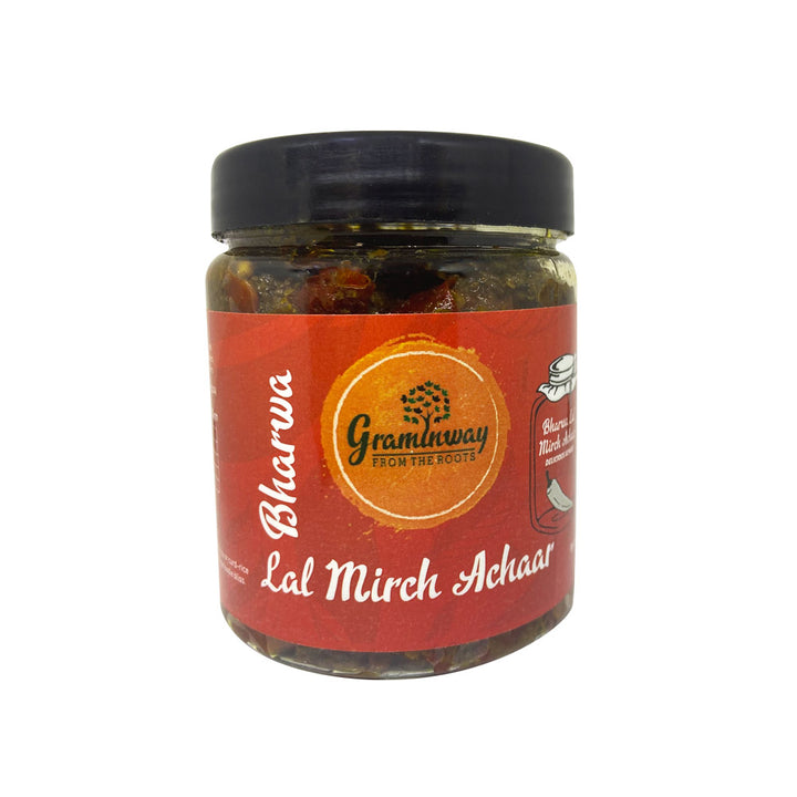 Bharwa Lal Mirch Achar | Slow & Sun-Dried Red Chilli Savoury Pickle | Bottle of 200 GM