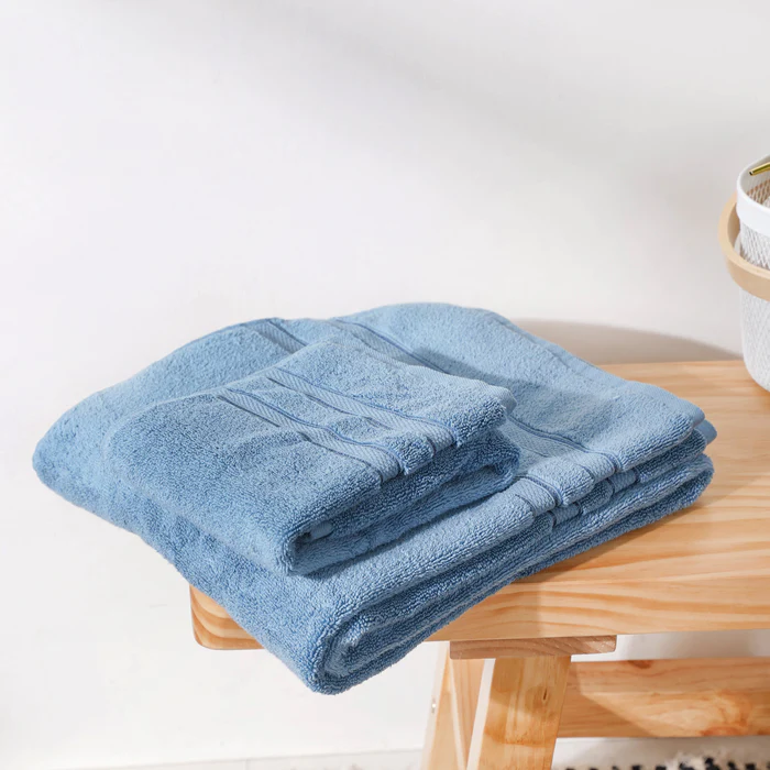 Steel Blue Bath Towel | Anti Bacterial Cotton | Ultra Soft And Super Absorbent