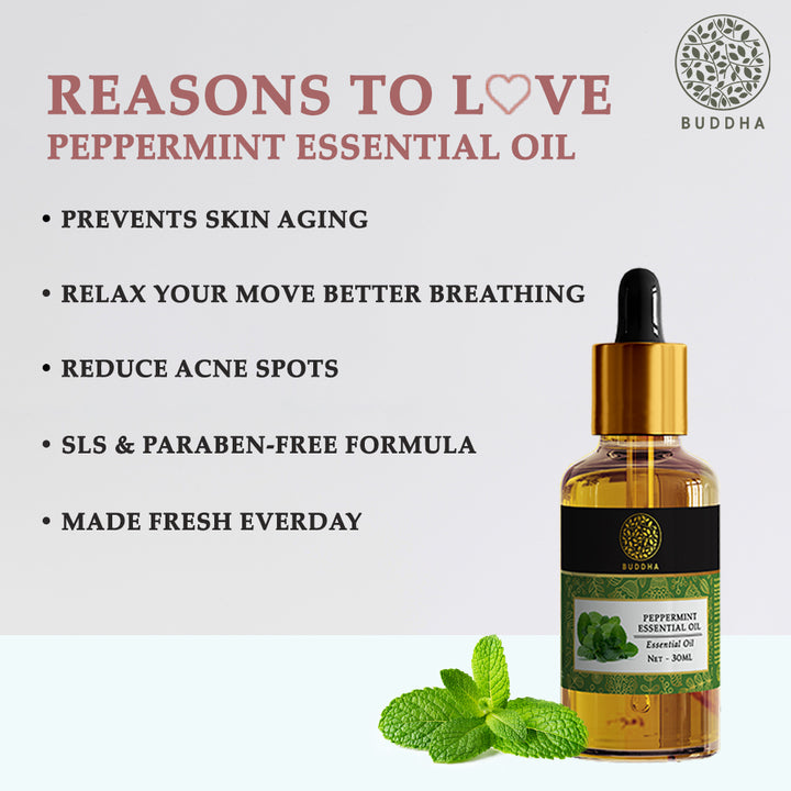 Peppermint Pure Essential Oil | Stress and Anxiety Relief | Skin & Hair Care | Good for Kids | Unisex | 30 ML