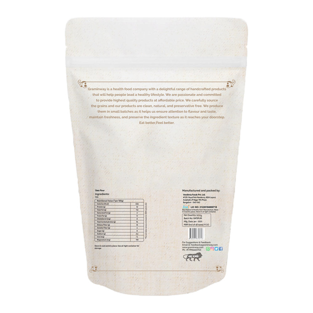 Oats Flour | Gluten Free | Chemical Free | Culinary Companion of Health | 1 KG