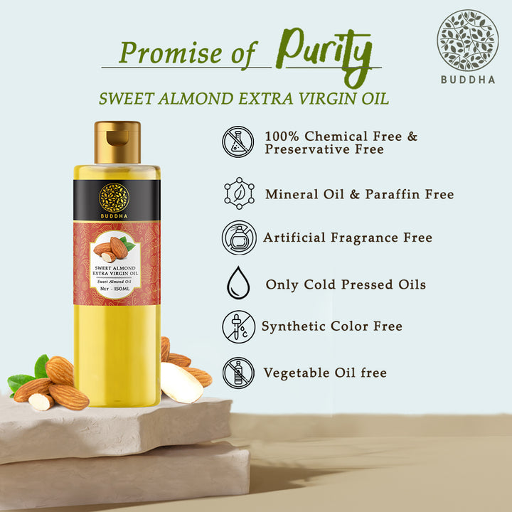 Extra Virgin 100% Pure Almond Oil | Skin And Hair Nourishing | Ayurvedic | 150 ML