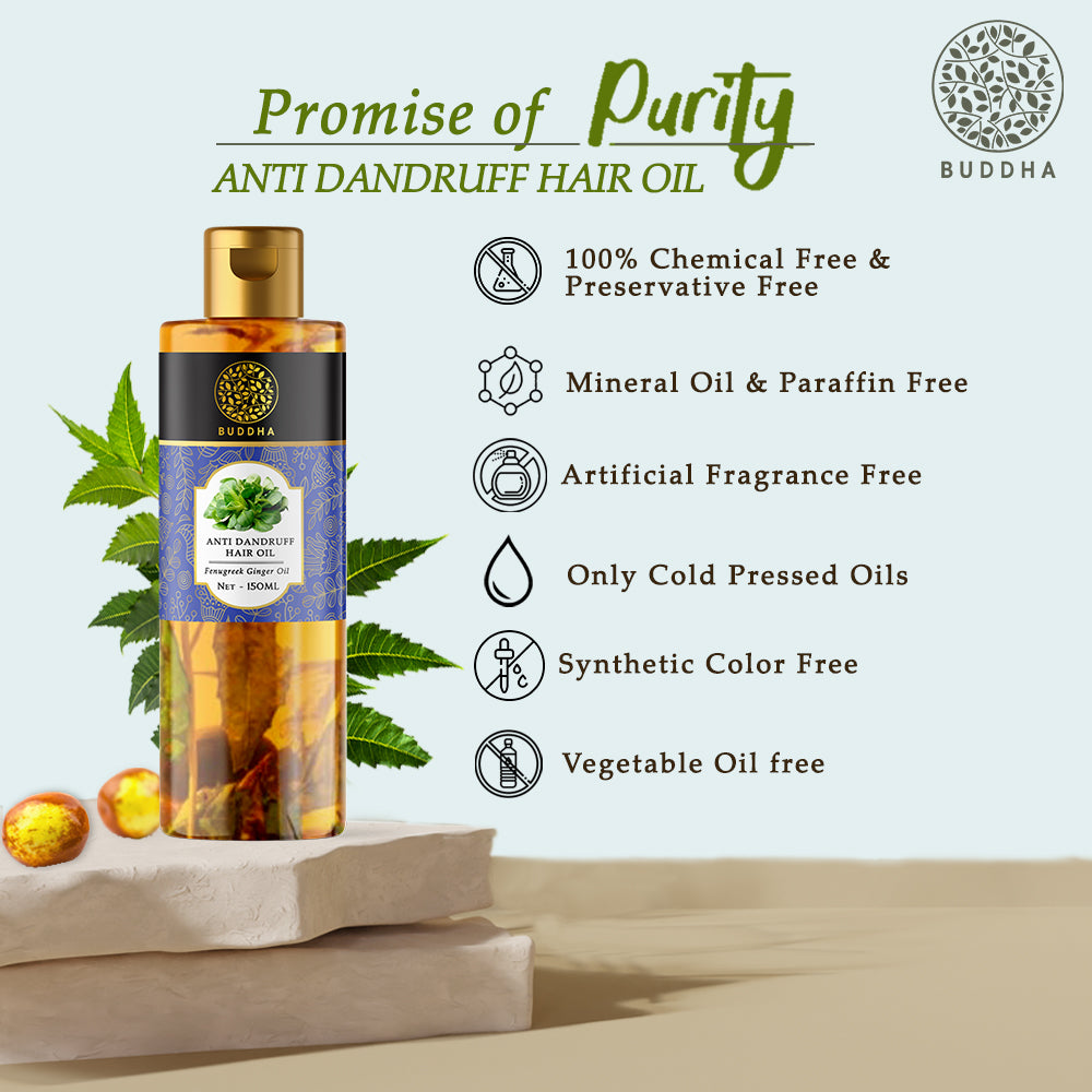 Anti Dandruff Hair Oil | Ayurvedic & Revitalising | For White Flakes & Dry Scalp | 150 ML