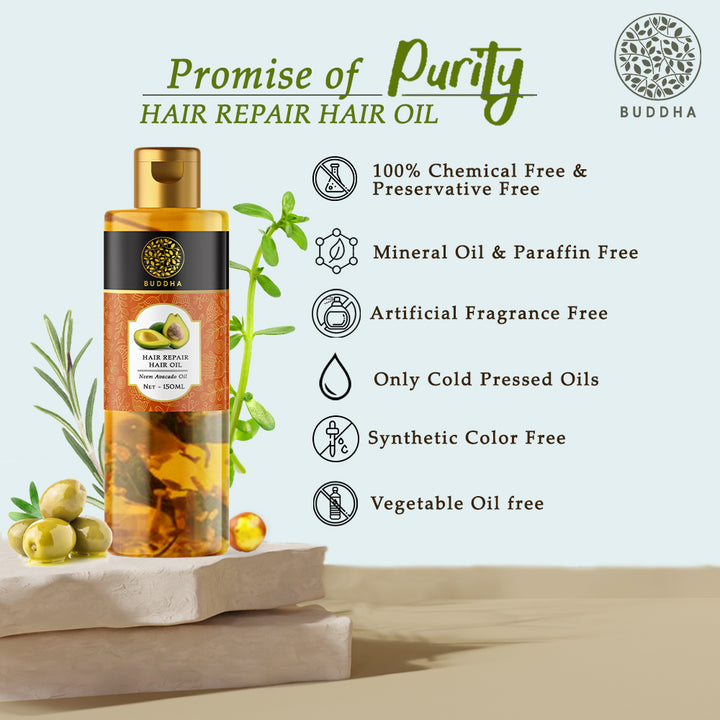 Hair Repair Oil | Dry, Damaged And Split Ends | For Chemically Treated Hair | Ayurvedic And Pure | 150 ML