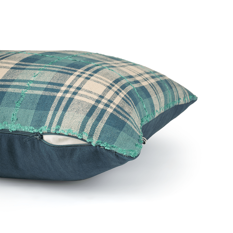 Silk Tartan Pattern Cushion Cover | Unique & Statement Decor|  20" x 20"